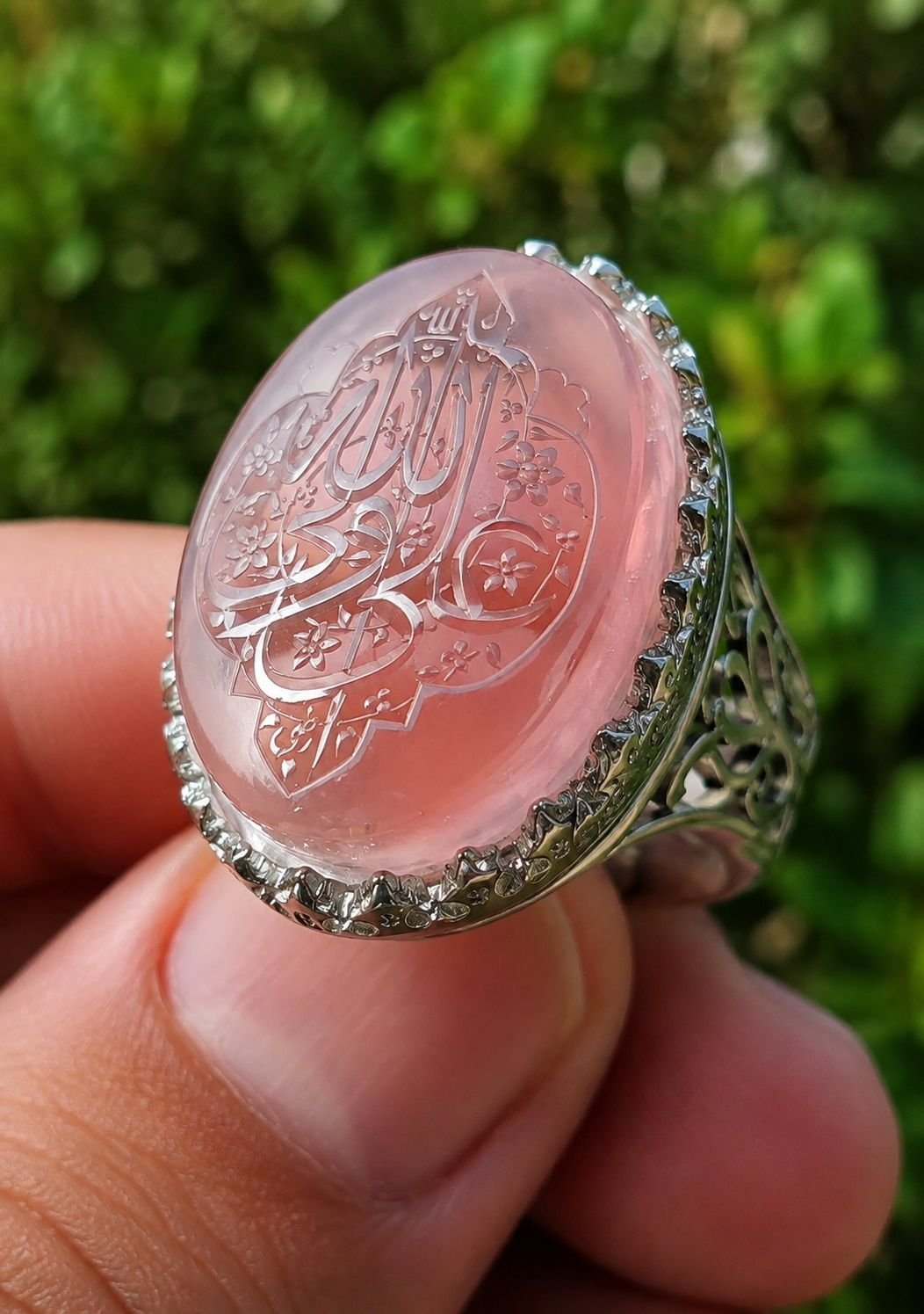 Durr Al-Najaf Natural Stone Silver Ring — photo 2