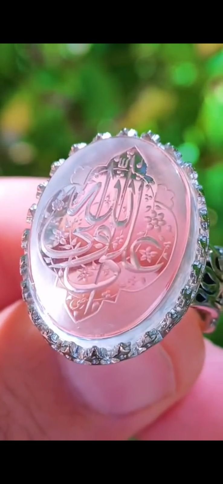Durr Al-Najaf Natural Stone Silver Ring — photo 3