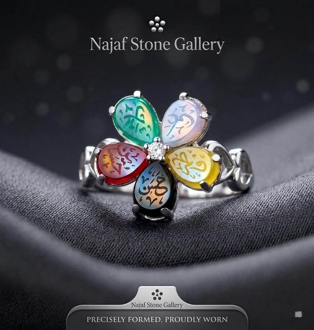 Women’s silver ring With five Khurasani agate stones